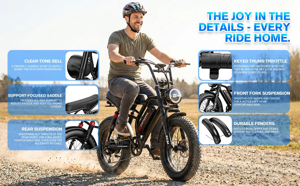 14 Inch Explorer King Mountain Ebike,Certified UL2849 45° Climbing Adjustable Front Brake Seat Factory Original Free Local Shipping