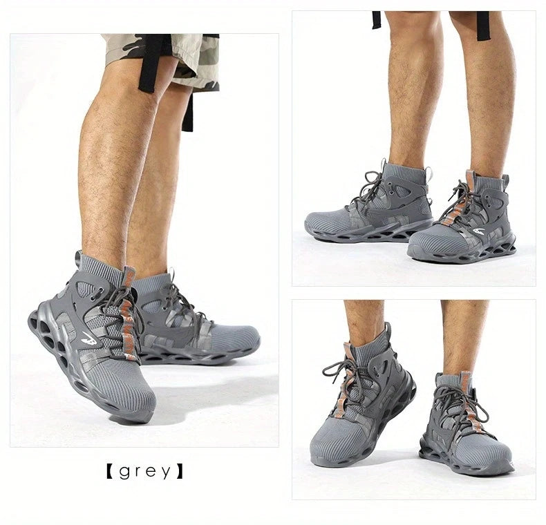 Fashionable breathable anti-smash and anti-puncture safety shoes