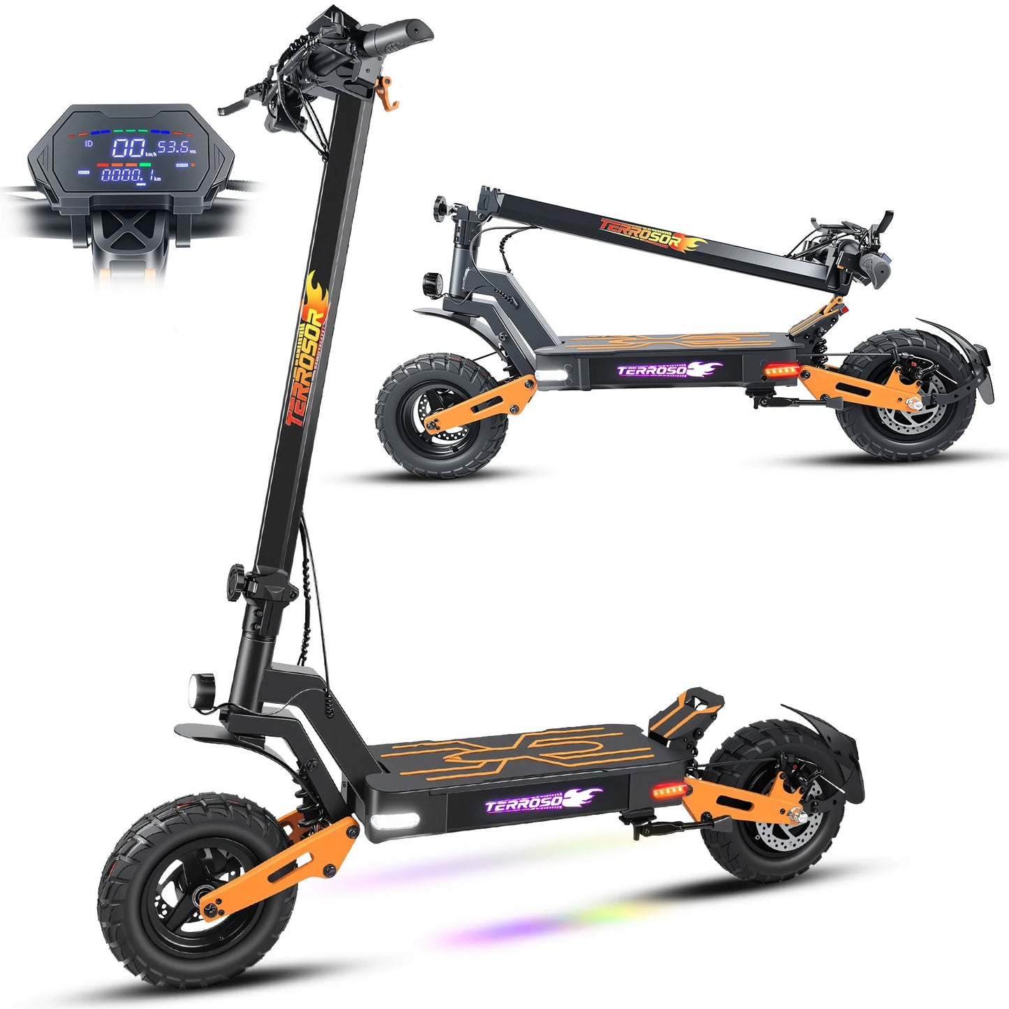 Electric Scooter for Adult, 1200W Motor, Folding E-Scooter Up to 40Mph & 30 Miles Range, 11" Off Road Tire Scooter with Dual Sus