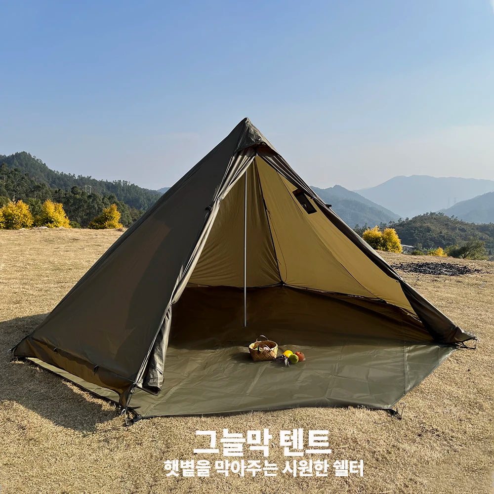 4 Season Camping Hot Tent with Stove Jack Waterproof Tipi Teepee Tent for 2 3 4 Person Winter Fishing Hiking Survival Bushcraft