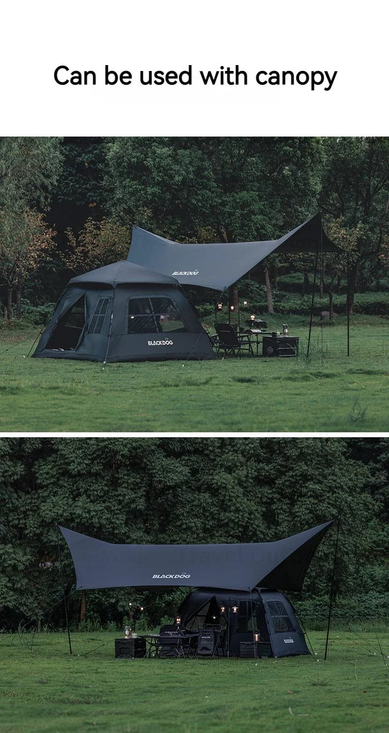 Naturehike BLACKDOG Camping One-touch Tent 3 ~ 4 People for Outdoor Travel Picnic Beach 150D Oxford Vinyl Tent Waterproof 2000mm