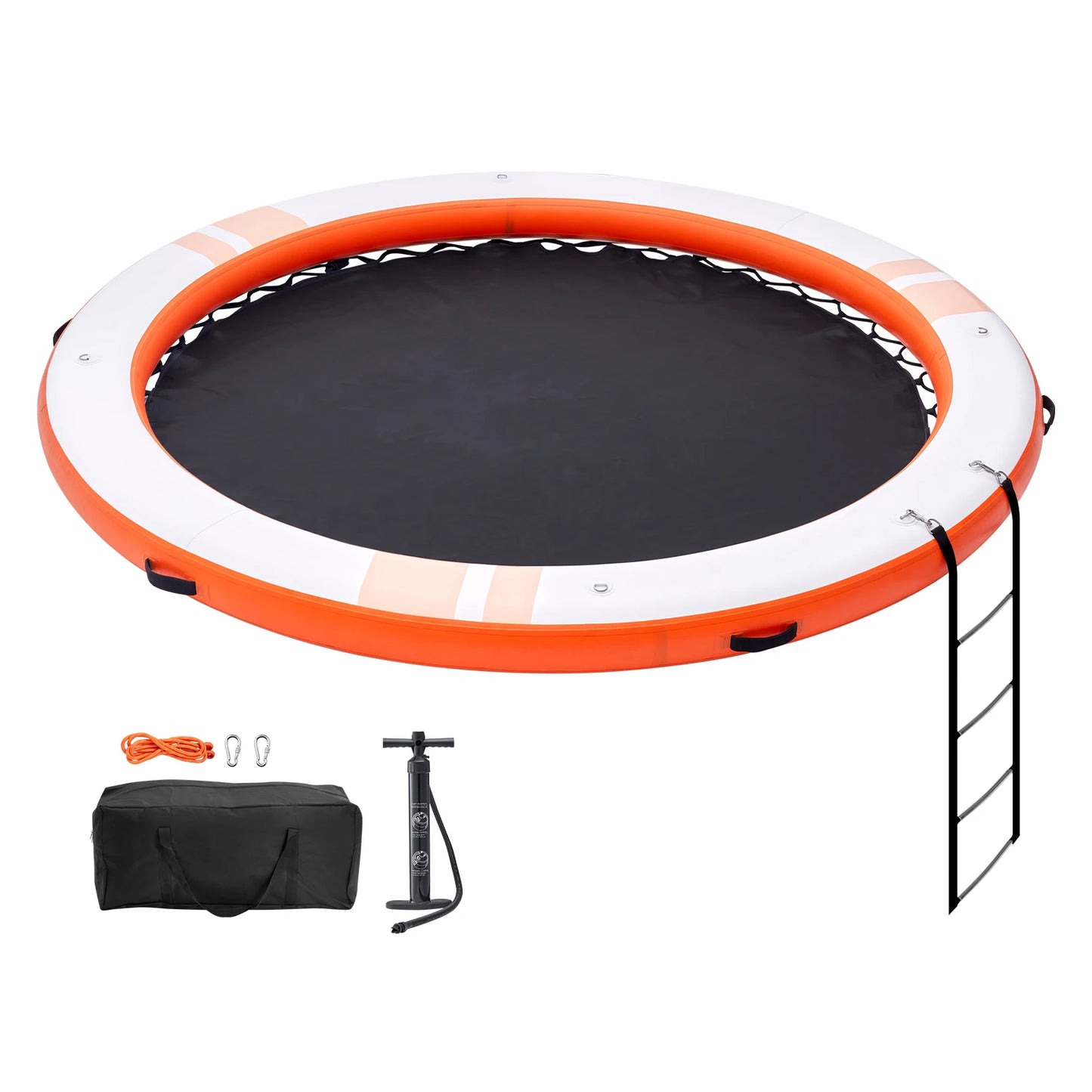 SucceBuy Inflatable Floating Dock 10x8FT Non-Slip Water Detachable Ladder Portable Carrying Bag Floating Platform Island Raft