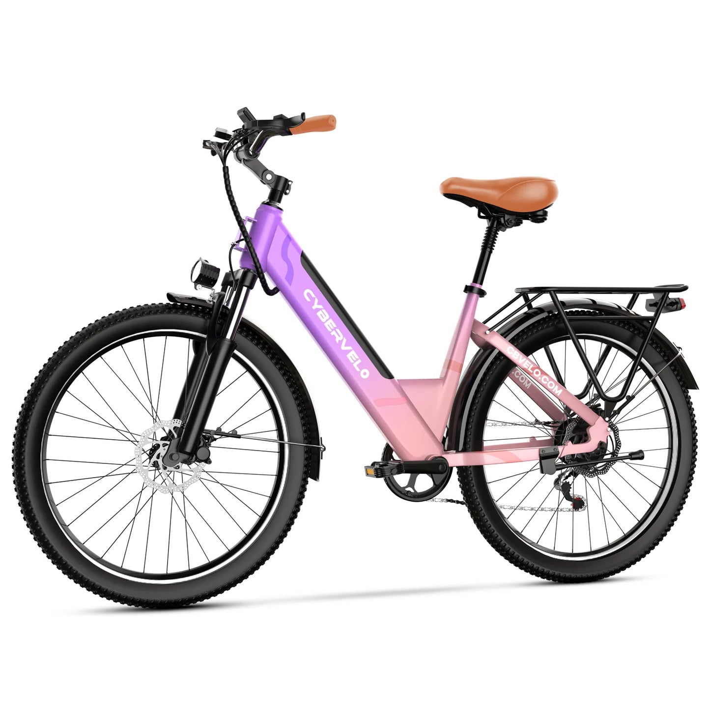 1000W Peak 26" Step-Thru Electric Bike, 48V Detachable Battery, 7-Speed Adult Urban Commuter Ebike EK2