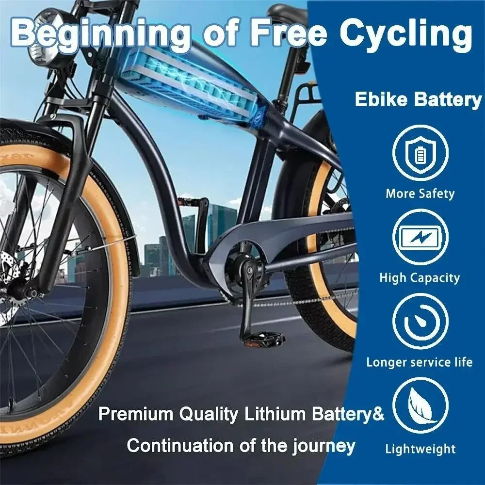 Aleaviy 36V 20Ah Electric Bike Lithium Battery Pack 20000mAh Li ion Ebike Battery for Bicycle Scooter Motorcycle with Charger