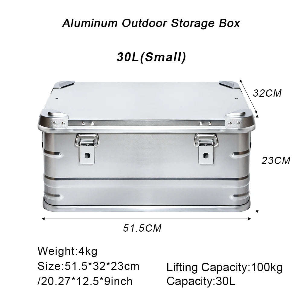 30-80L Camping Picnic Travel Aluminum Alloy Large Capacity Box Accessories Storage Bag Hiking Accessories Outdoor Storage