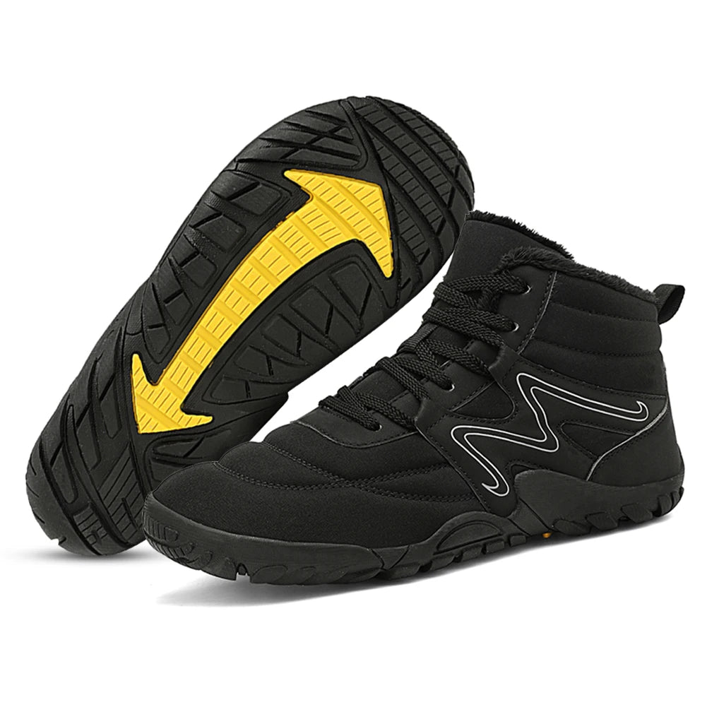 Winter Snow Boots Waterproof Barefoot Hiking Shoes Anti Slip Cold-Proof Trekking Shoes Minimalist Ankle Boots for Outdoor Travel