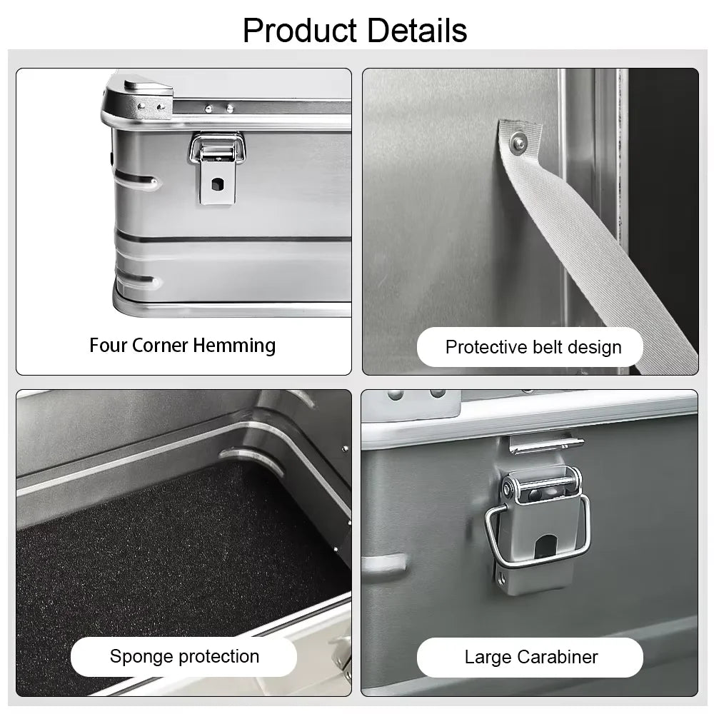 30-80L Camping Picnic Travel Aluminum Alloy Large Capacity Box Accessories Storage Bag Hiking Accessories Outdoor Storage