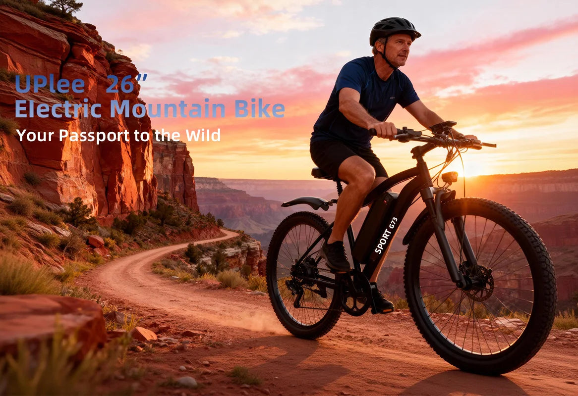 UPlee G73 Electric Bike Adults Electric Bicycle Peak 740W 48V 13AH e bike 26" Fat Tire Mountain Bike 25mph Electric Dirt Bike