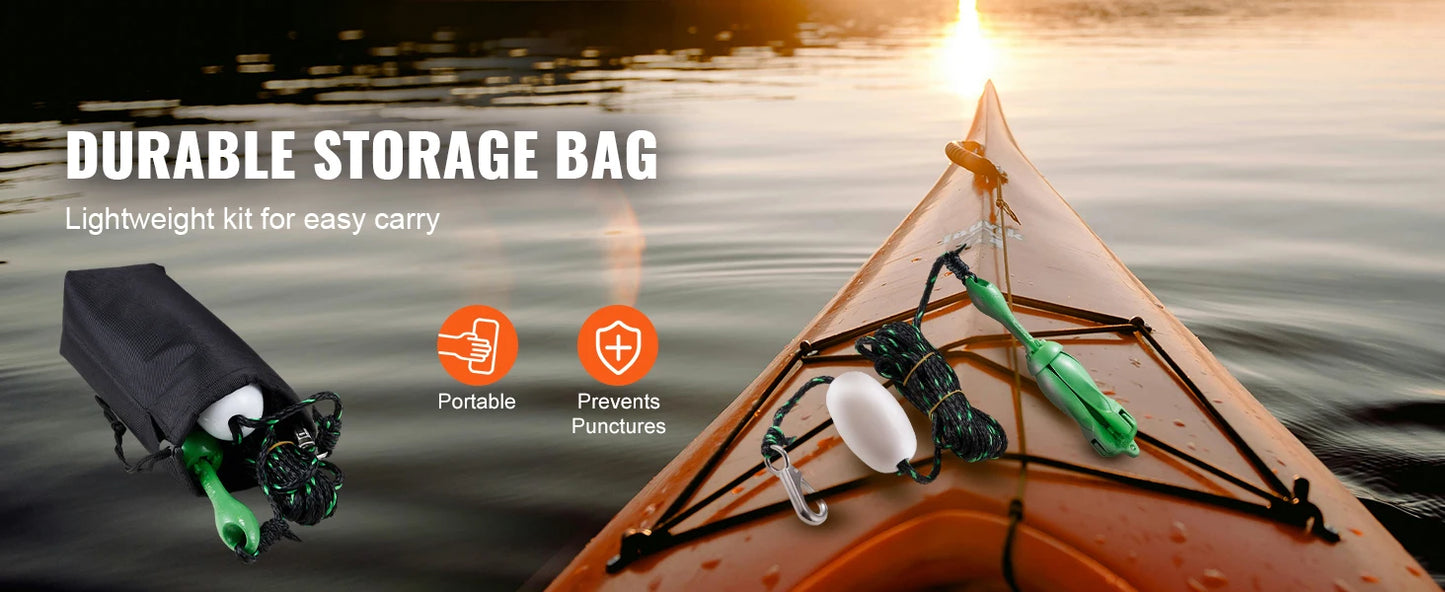 SucceBuy Kayak Anchor Kit 3.5 lb Paddle Board Anchor Kit with 26.2 ft Rope and Buoy Folding Small Boat Anchor with Storage Bag