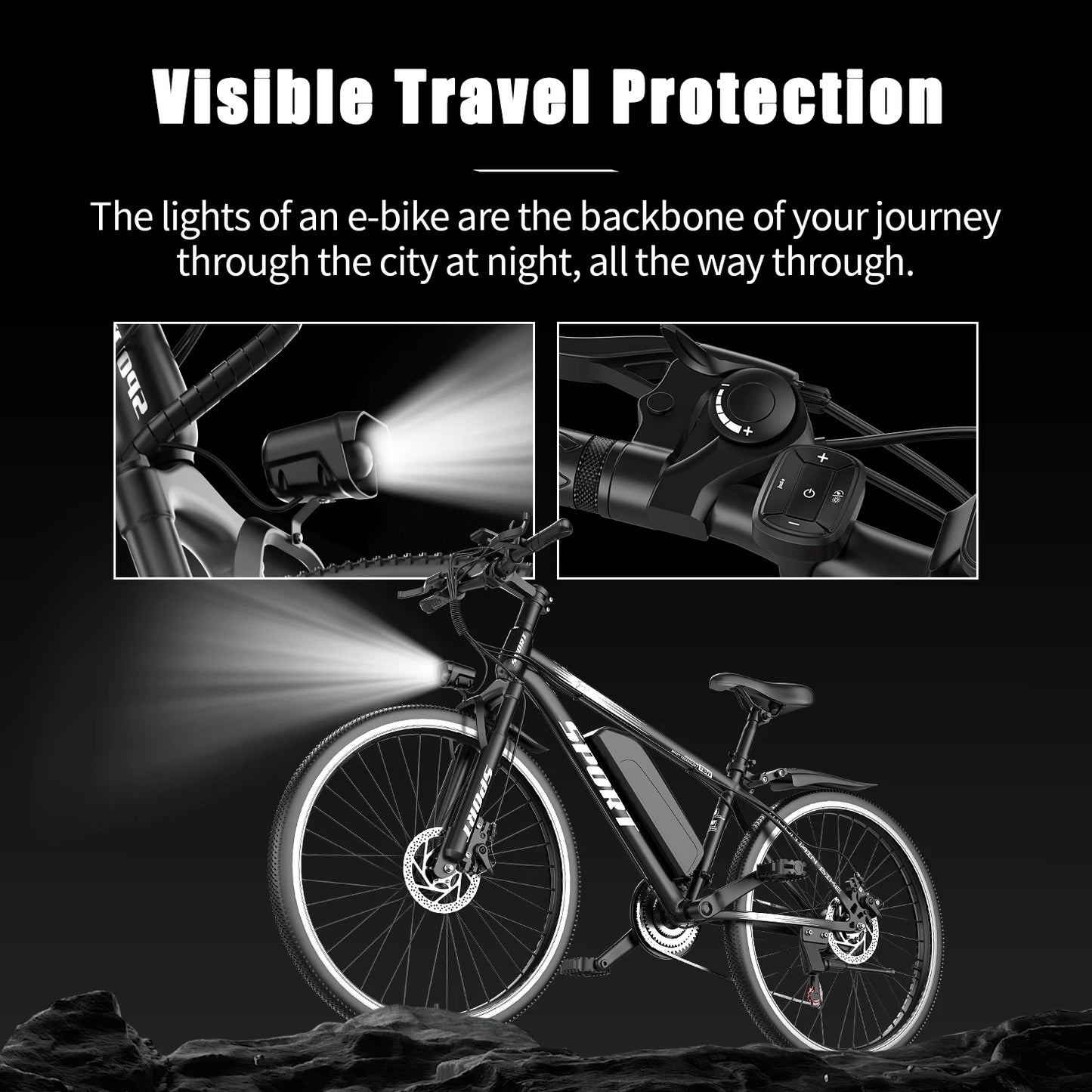 Adult Electric Bike,48V10Ah Detachable Battery,500W Electric Mountain Bike,25MPH,Peak Range of 45 Miles,All Terrain E-Bike
