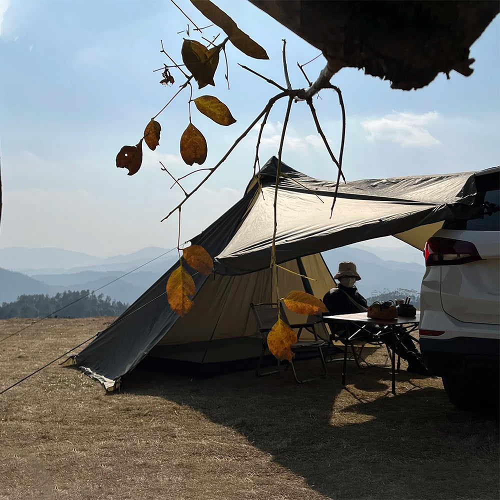 4 Season Camping Hot Tent with Stove Jack Waterproof Tipi Teepee Tent for 2 3 4 Person Winter Fishing Hiking Survival Bushcraft