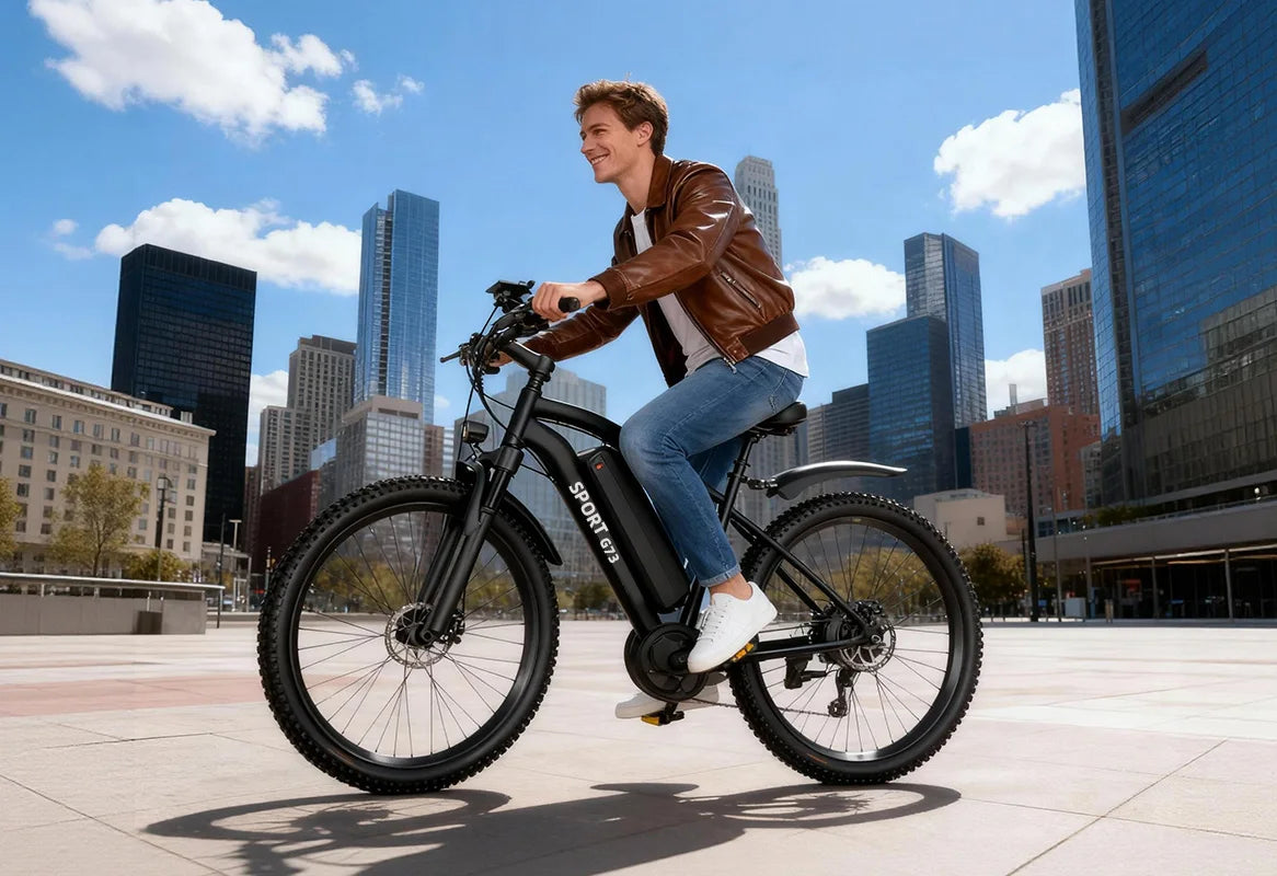 UPlee G73 Electric Bike Adults Electric Bicycle Peak 740W 48V 13AH e bike 26" Fat Tire Mountain Bike 25mph Electric Dirt Bike
