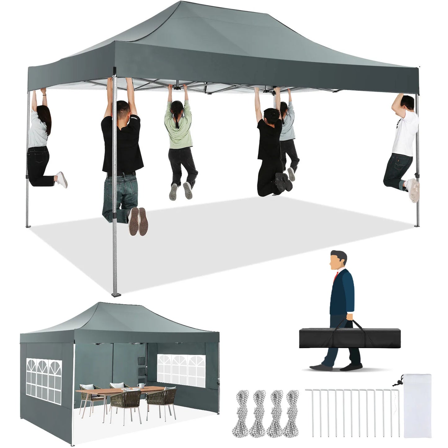 COBIZI All Season Pop Up Canopy Tent With 4 Sidewalls