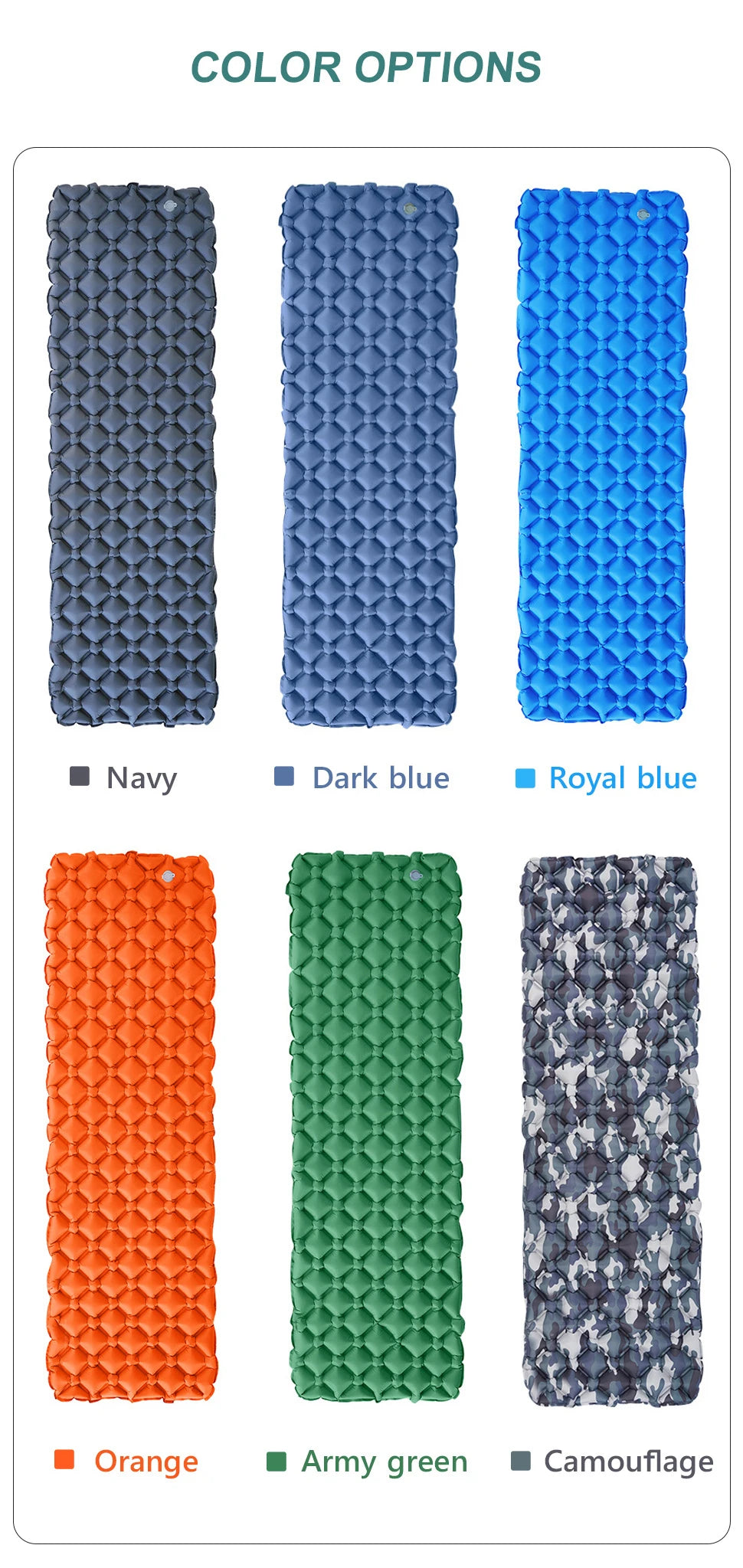 WESTTUNE Camping Sleeping Pad Ultralight Inflatable Mattress Portable Outdoor Air Cushion Sleeping Mat for Travel Hiking