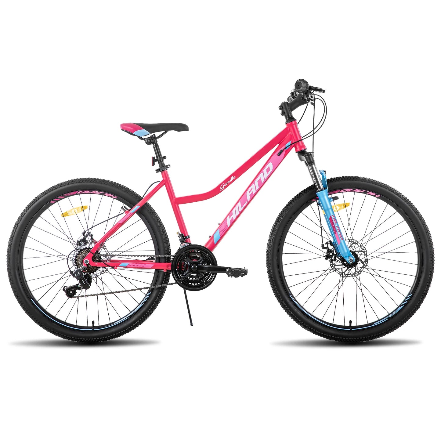 Hiland 26 Inch Womens Mountain Bike,with Step-Through Frame,Shimano 21 Speeds,Suspension Fork MTB,Bicycle for Women Men Adult