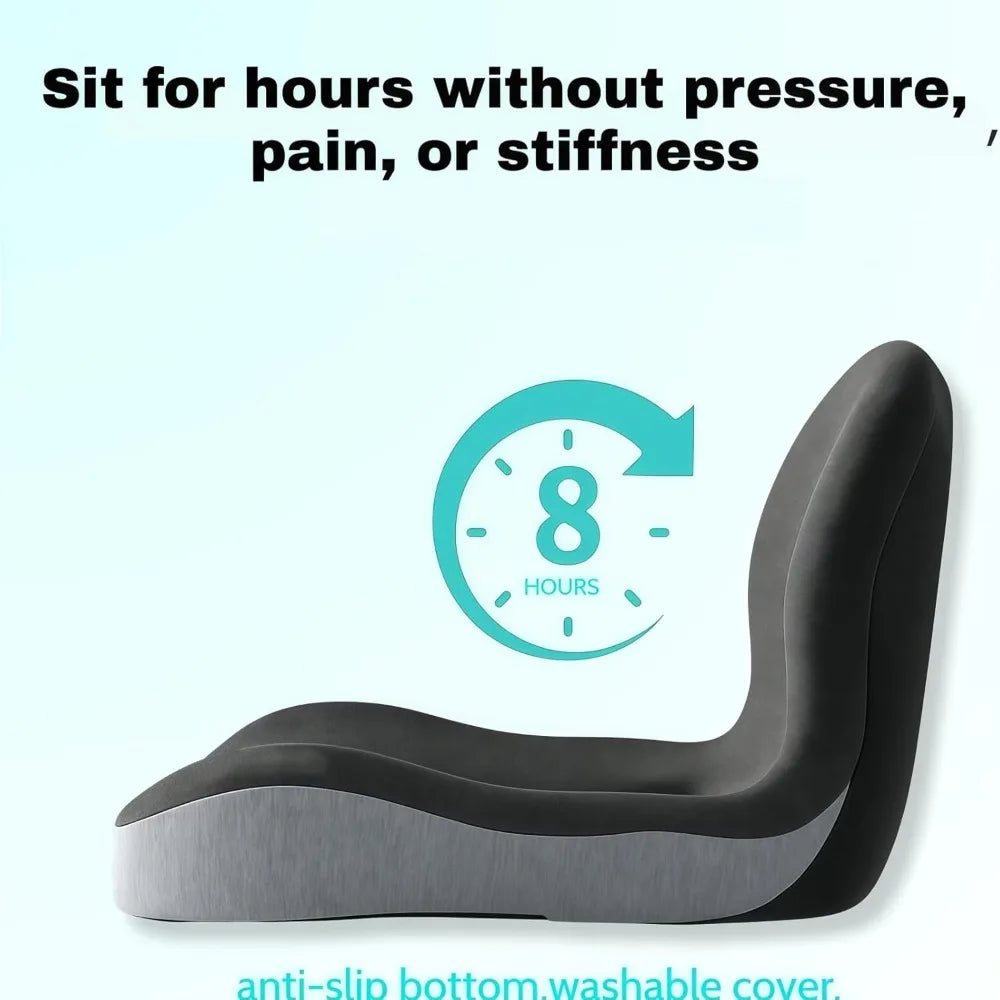 Memory Foam Car Seat Cushion, L-Shaped Integrated Support for Sciatica Relief and Ergonomic Comfort by 2025