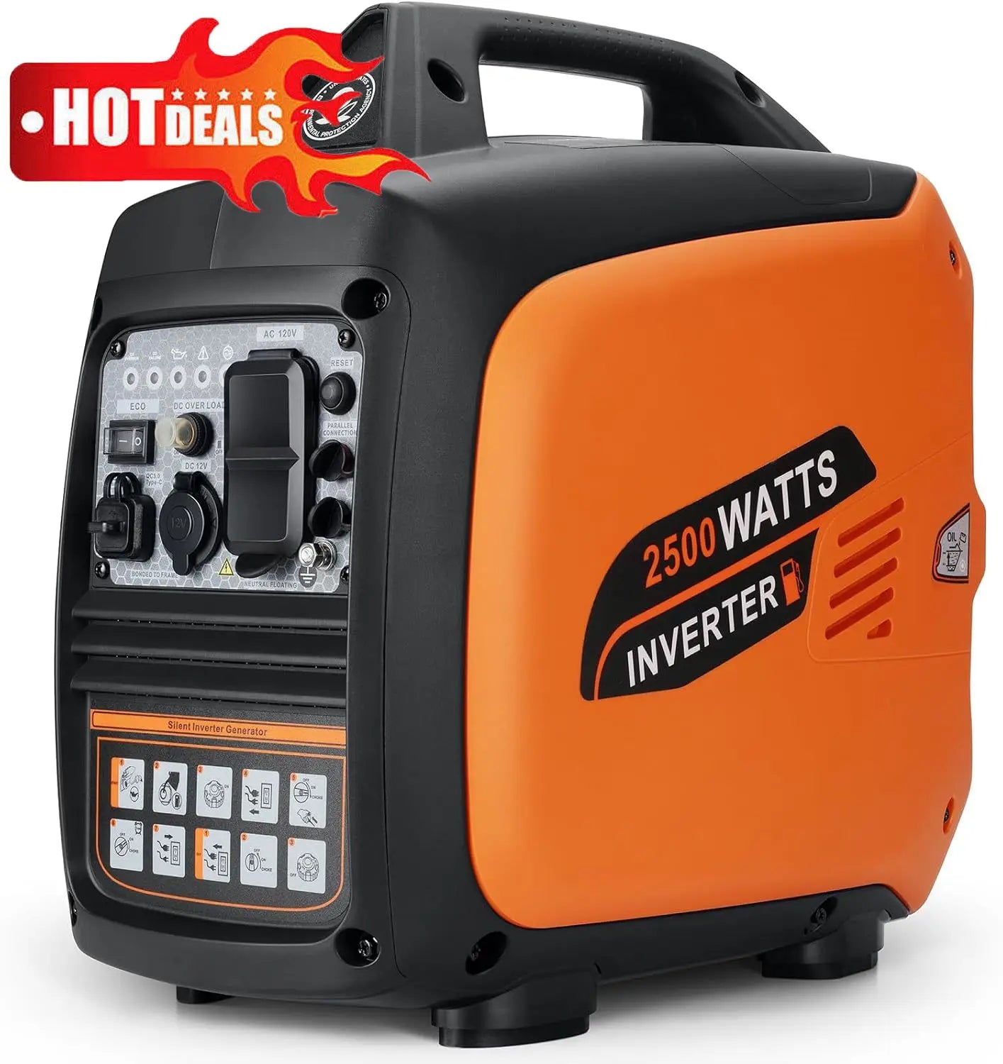 Portable Inverter Generator 2500W Gas Powered Super Quiet