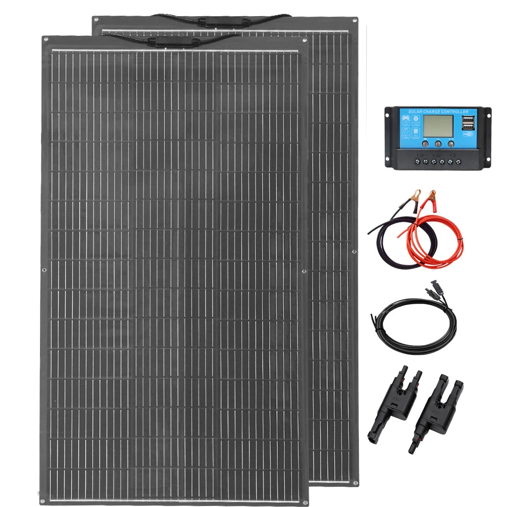 24.75v Flexible Solar Panel China 200W 400W Monocrystalline Waterproof Solar Panels Charging 12V 24V Camping/Home/RV Balcony CE