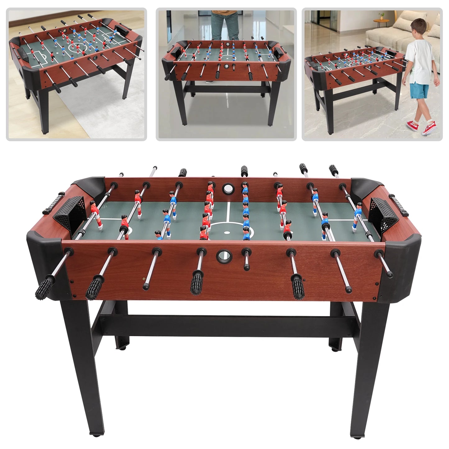 47.2in Foosball Table Competition Sized Set Soccer Table Game for Indoor Family Arcade Game Room