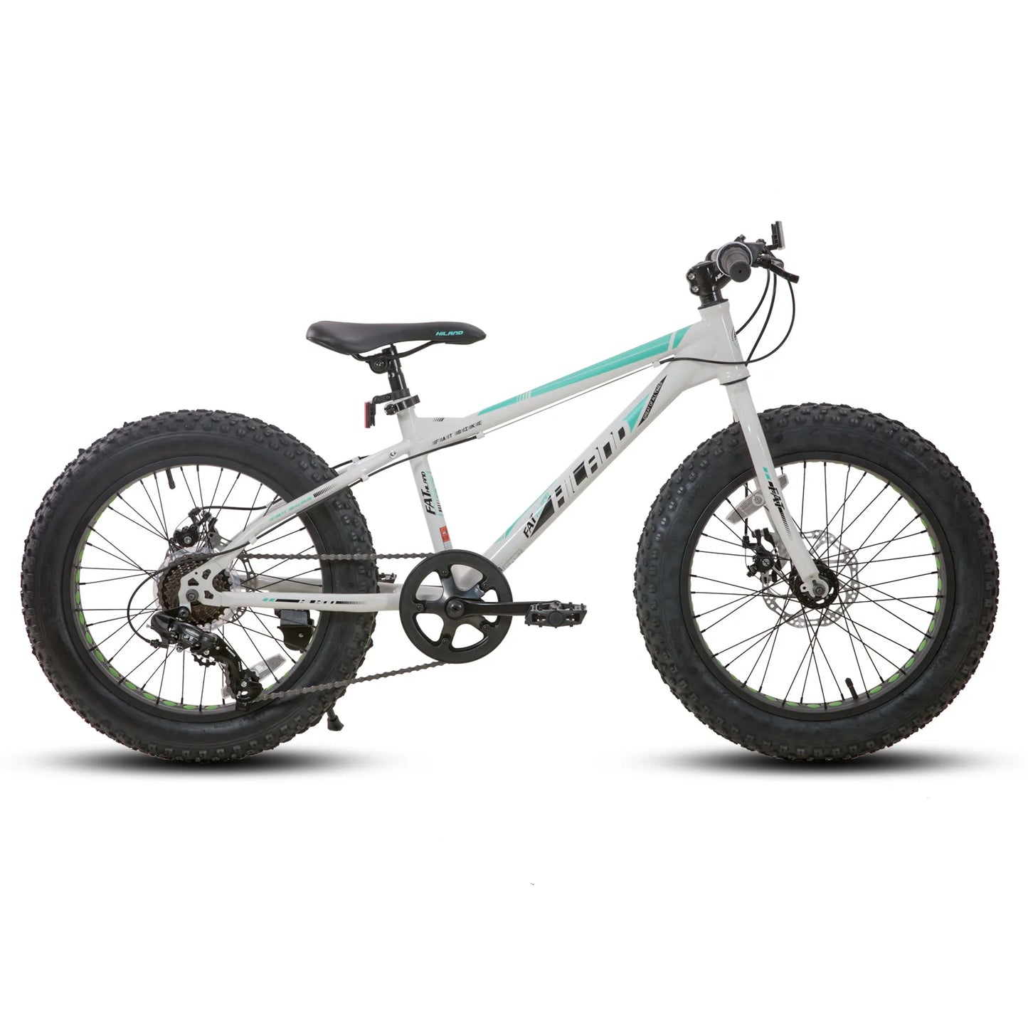 Hiland 20 Inch Kids' Bicycles Fat Tire Mountain Bike for  Age 5 + Years, Shimano 7-Speed, Dual-Disc Brake,Kids BeachBicycle