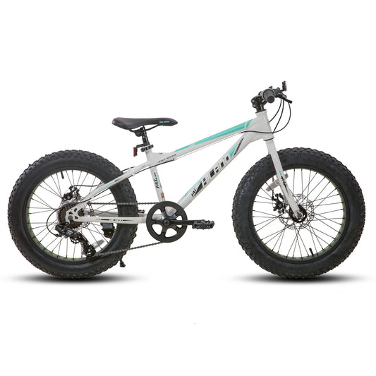 Hiland 20 Inch Kids' Bicycles Fat Tire Mountain Bike for  Age 5 + Years, Shimano 7-Speed, Dual-Disc Brake,Kids BeachBicycle