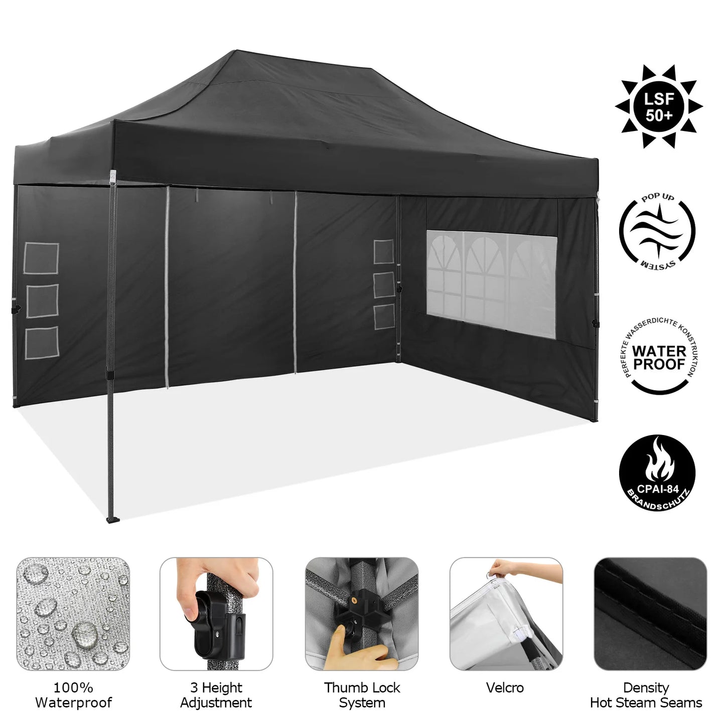COBIZI All Season Pop Up Canopy Tent With 4 Sidewalls