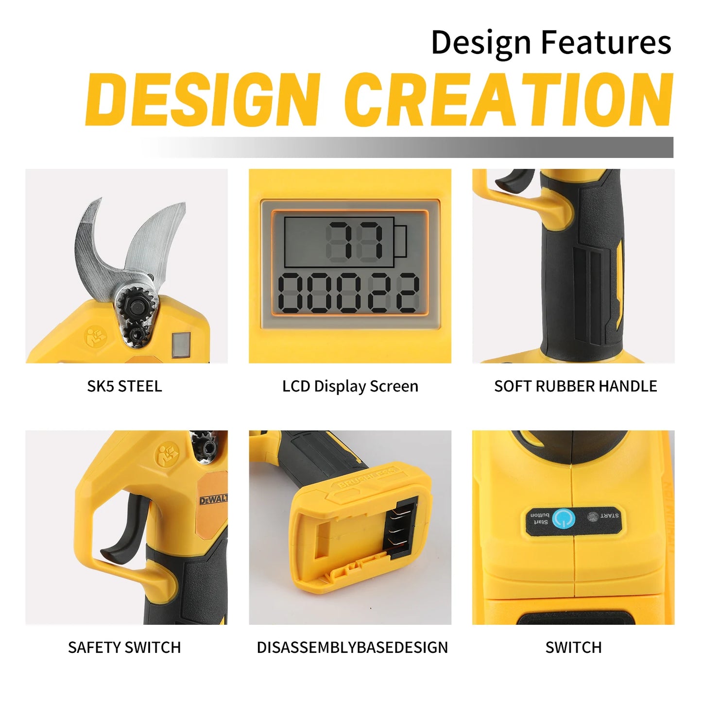 Dewalt 18V Brushless Cordless Pruning Shears:The Ideal Tool for Effortless and Precise Fruit Tree&Branch Trimming in Your Garden