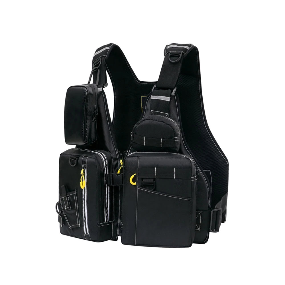 Multi-Functional Life Jacket Vest For Outdoor Fishing A Must-Have For Safety Multiple Pockets For Storage Buoyant Material