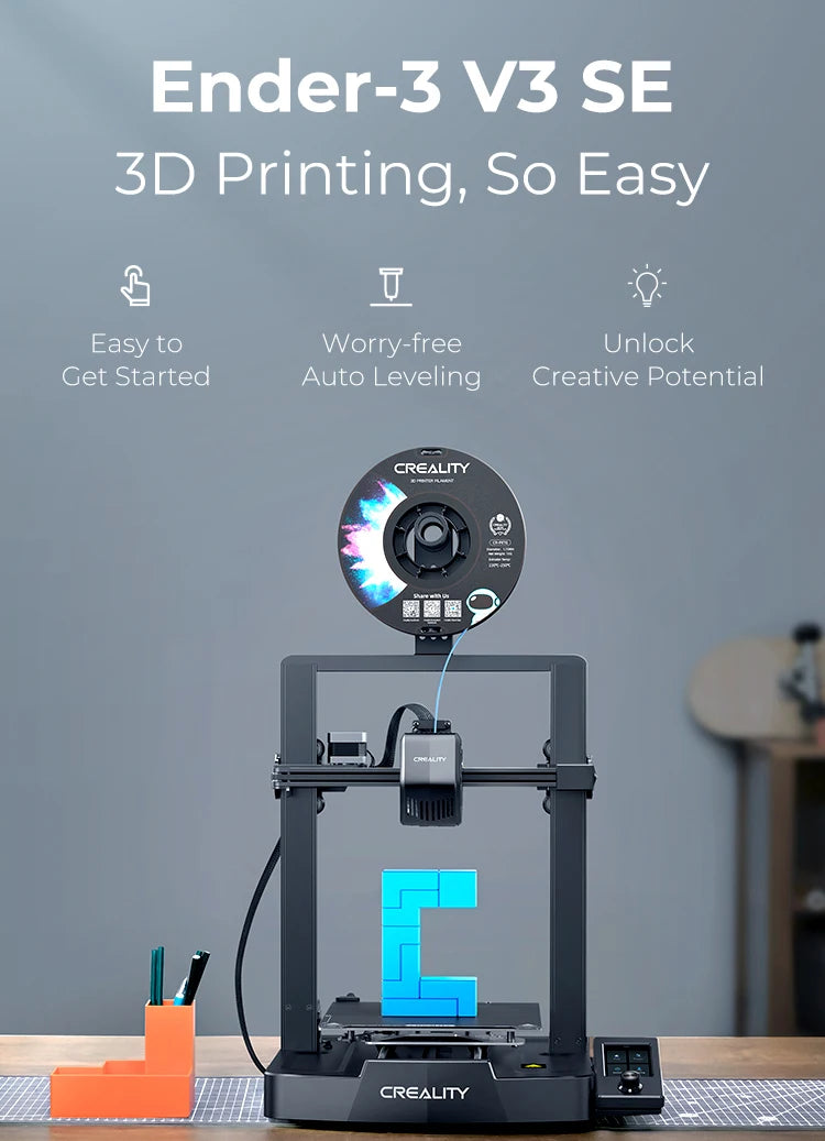 Creality Ender-3 V3 SE 3D Printer Worry-free Auto Leveling Sprite Extruder Dual Z-axis PC Spring Steel 250mm/s Fast Printing