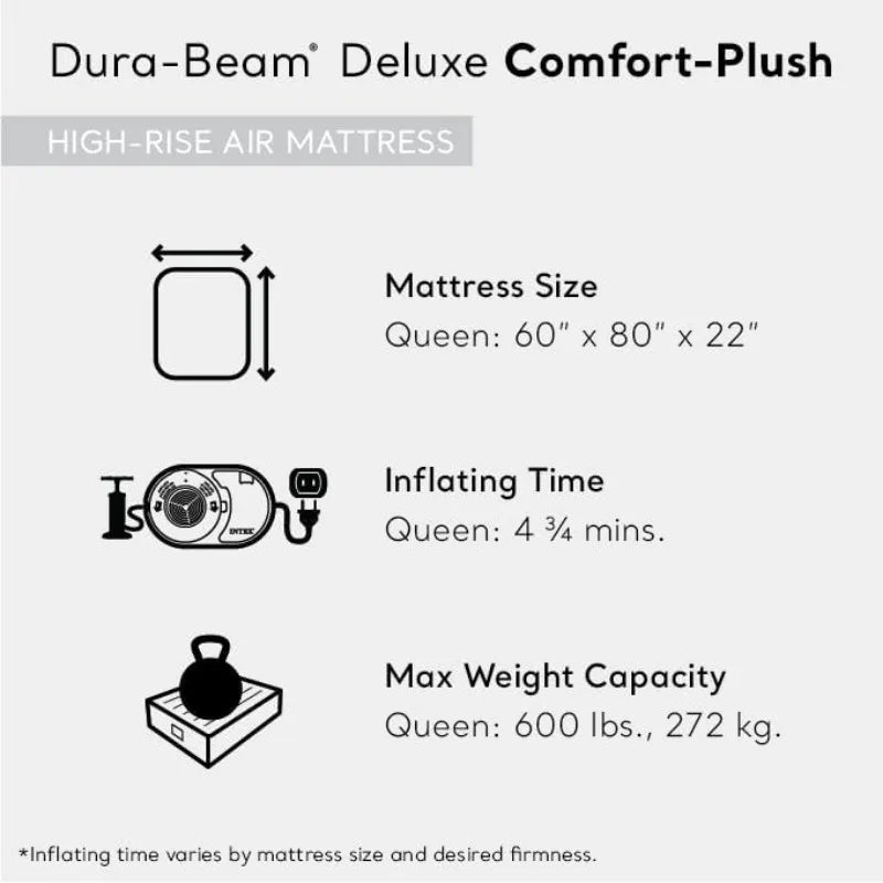 Intex DuraBeam Comfort Plush Air Mattress With Pump